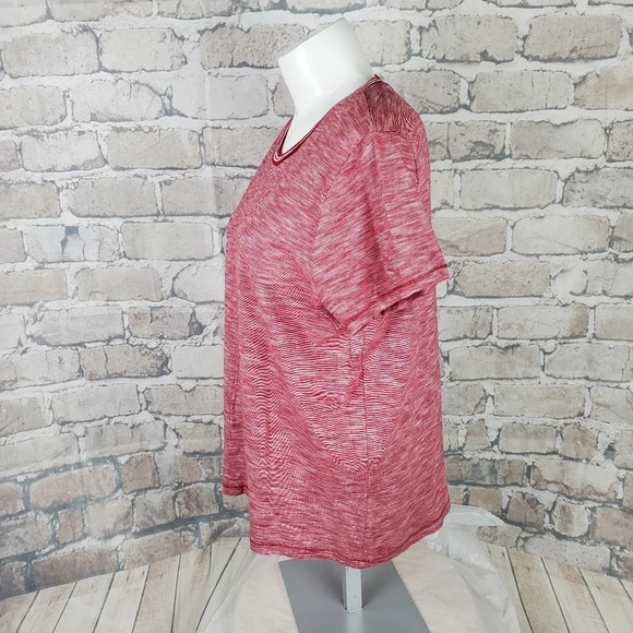 Madewell Heather  Knit Crew Neck Tee Burgundy Large - Picture 6 of 10